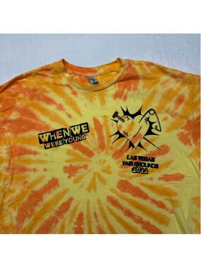 Men’s When We Were Young World Tour Las Vegas 2022 Tie Dye Orange Tshirt XL